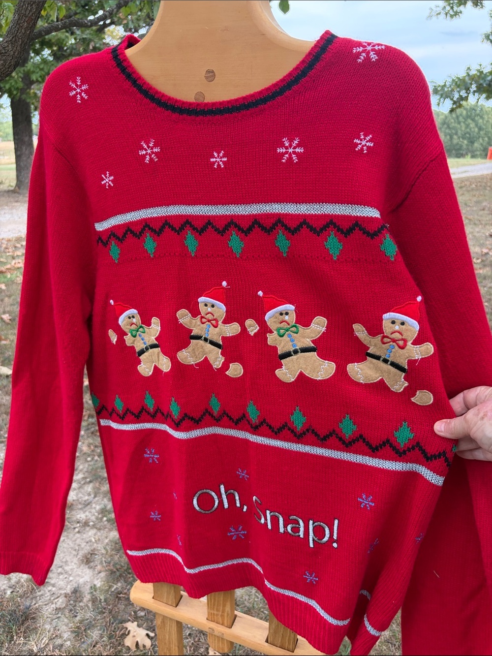 Red Gingerbread Crewneck Sweater - Festive Holiday Knit
